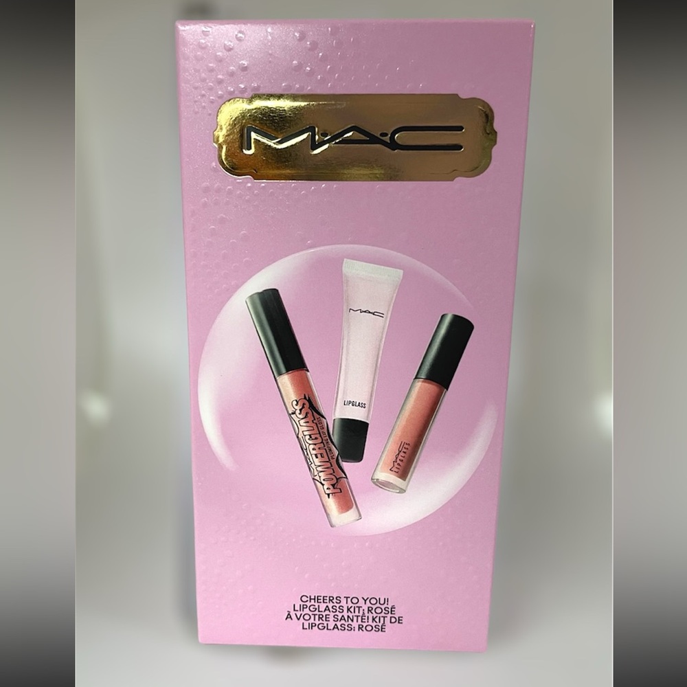 MAC Cheers To You! Lipglass Kit: ROSE 3pc-Set Holiday Lipgloss Lip Set
